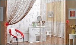 Шторы нити в интерьере (150 интересных фото дизайна)
